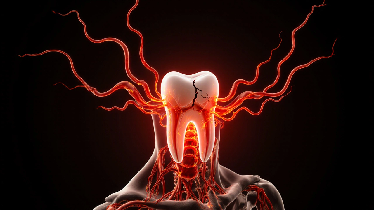 Infekce se šíří z kořene zubu do kosti a krve