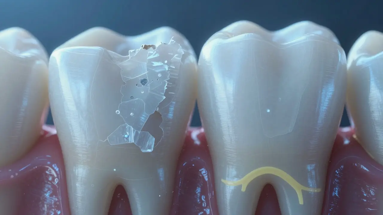 Mikroskopický pohled na strukturu zubní skloviny a její citlivost