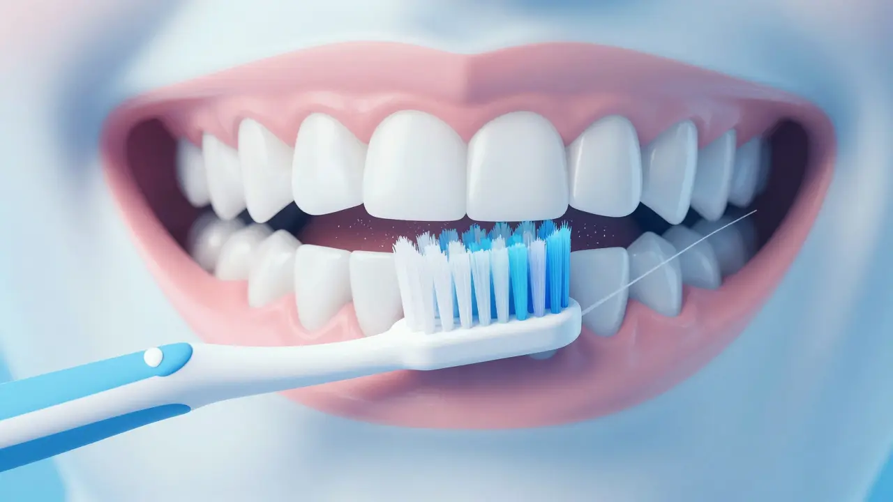 Správná hygiena ústní dutiny pomocí kartáčku a nitě