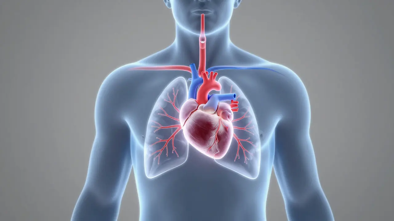 Konceptuální ilustrace spojení ústní hygieny a zdraví srdce