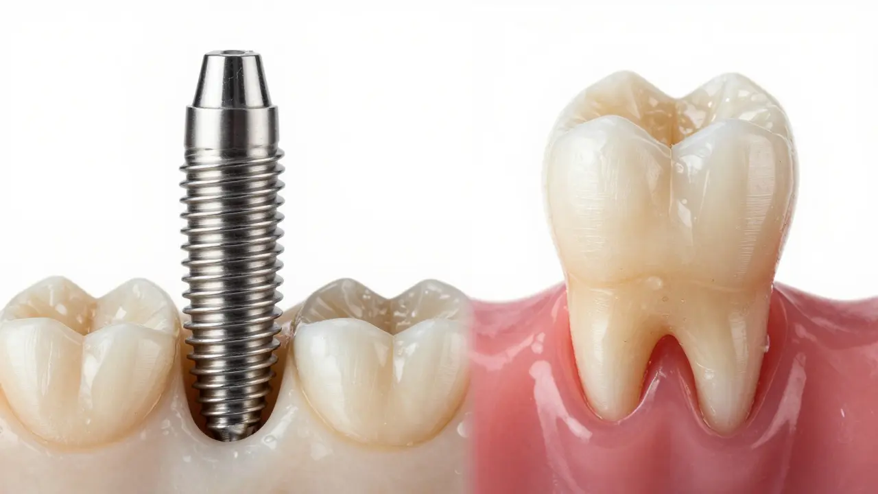Srovnání životnosti implantátu a kompozitního inlaye