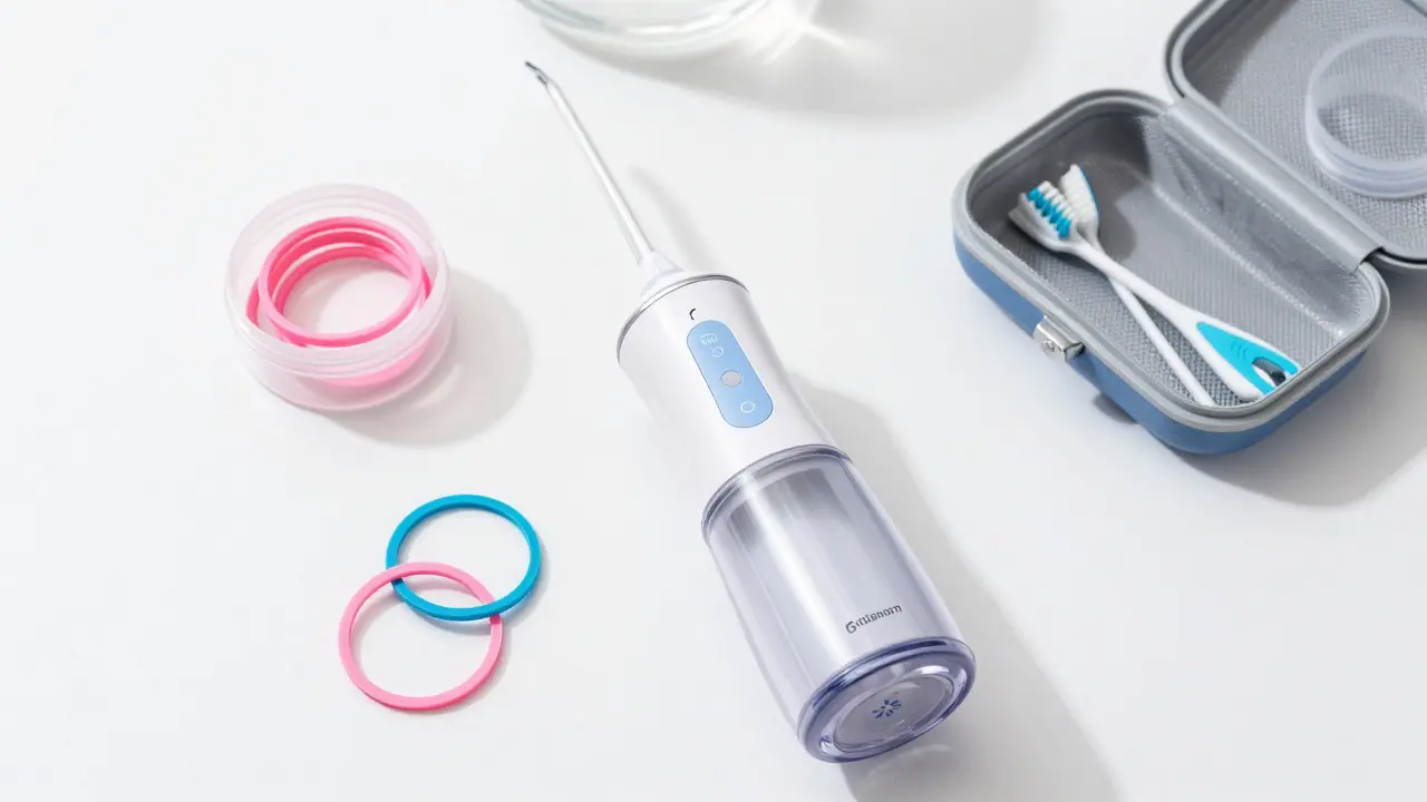 Vybavení pro ústní hygienu: sprcha, gumičky a kartáčky