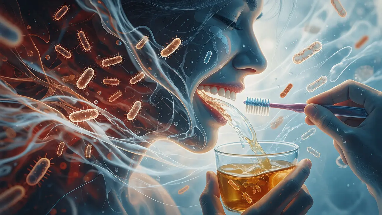 Ilustrace ochranného štítu ústní dutiny pomocí mechanické čistoty